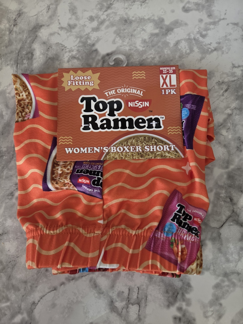 Top Ramen Women's Boxer Short Size XL - Bright Orange